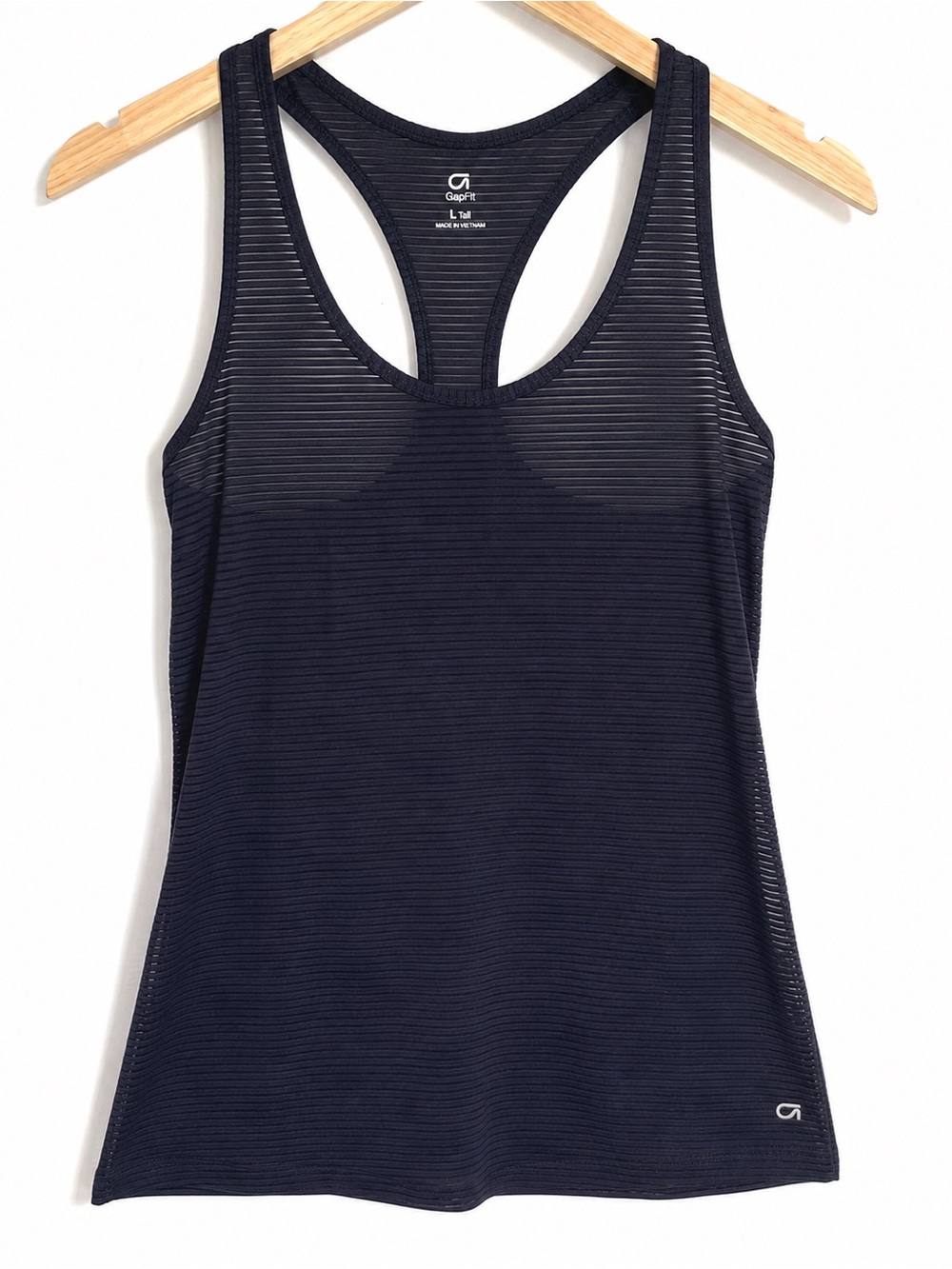 NWT GapFit Sheer Navy Ribbed Racerback Tank Top